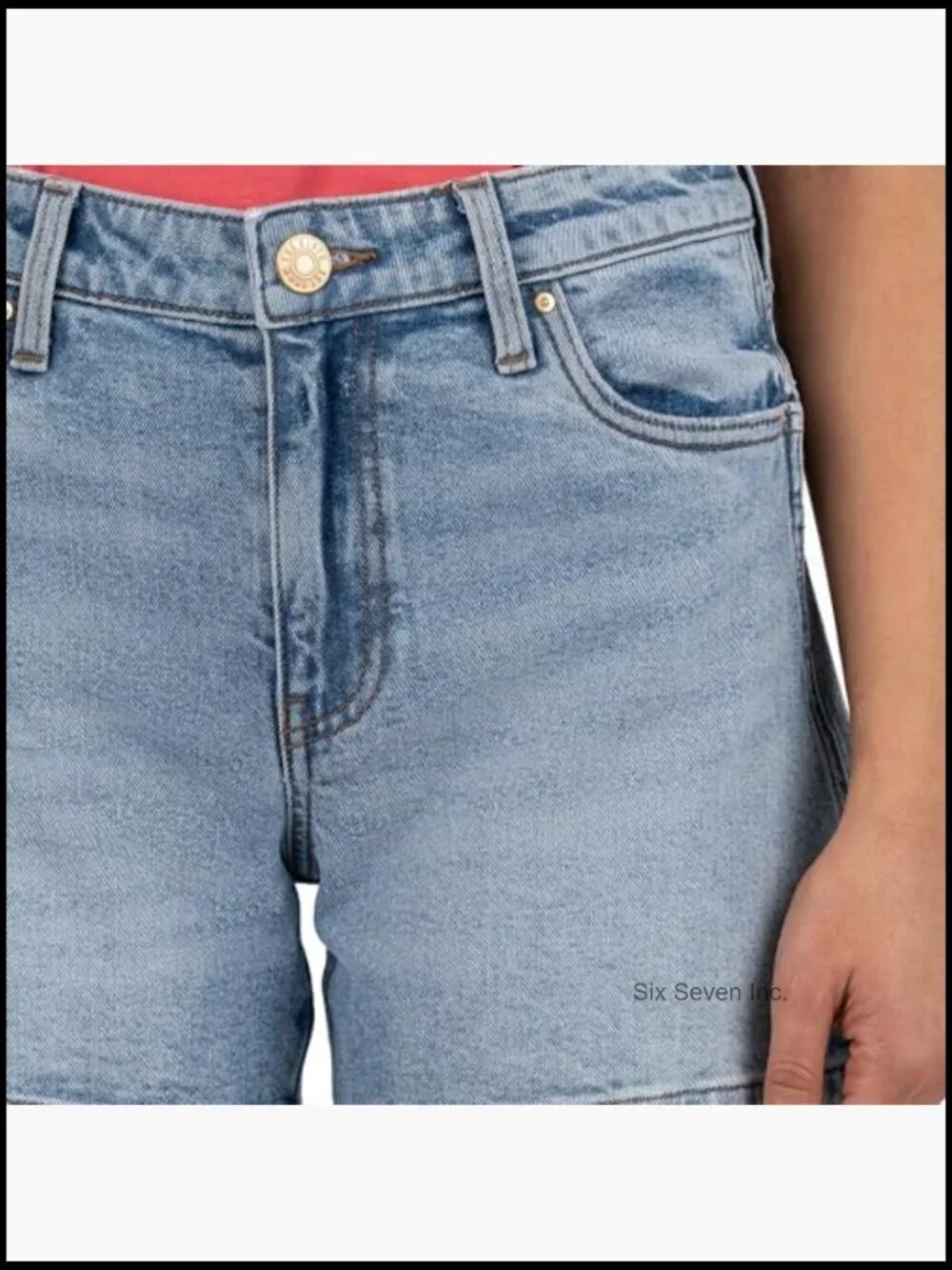 High rise denim shorts with stretch